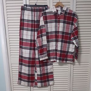 NWT H&M Plaid Flannel Christmas Pajamas S M Cotton